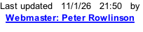 Last updated   11/1/26   21:52   by   Webmaster: Peter Rowlinson